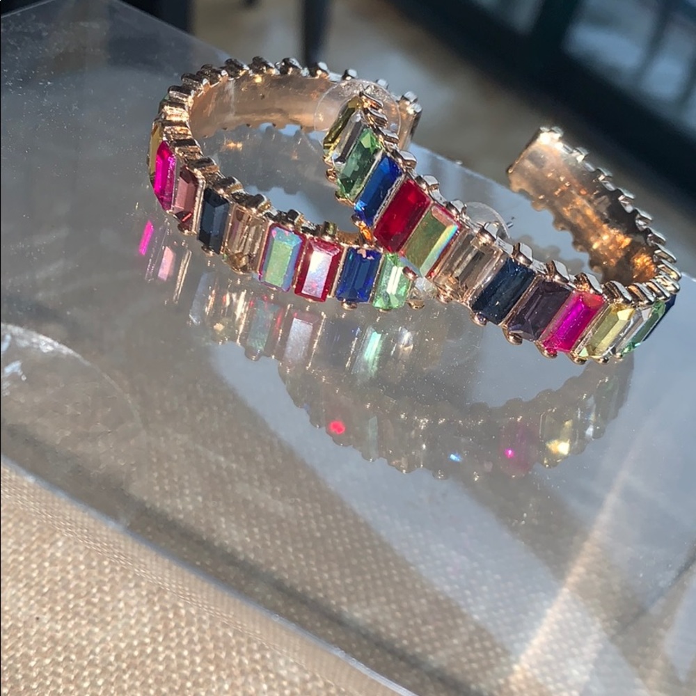 Ava & Aiden Multi Color Stone Hoops